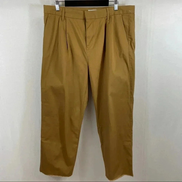 NEW The Rail Pleated Front  Cropped Raw Hem Pants - Picture 2 of 12